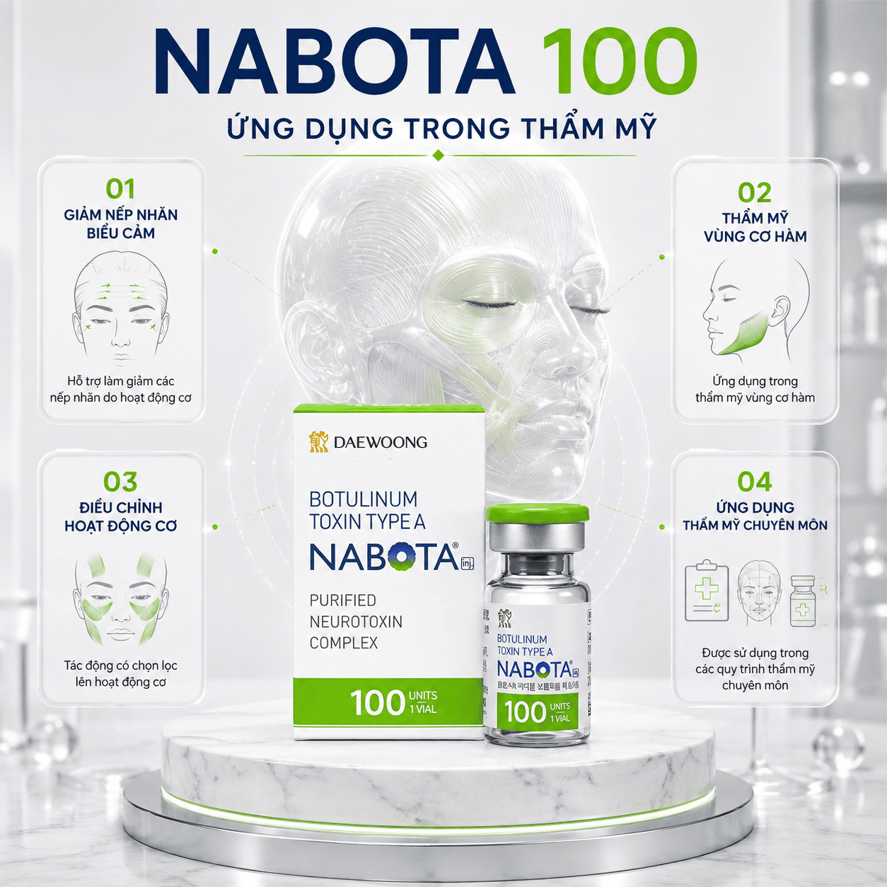 nabota-100 (1) Nabota 100 Units-Botox Tinh Khiết Từ Daewoong Hàn Quốc