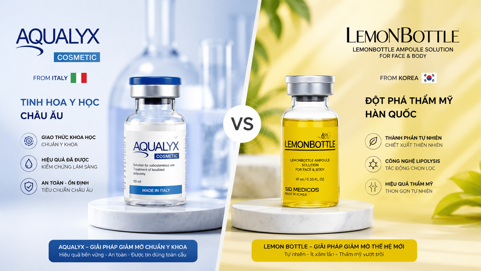Aqualyx Hay Lemon Bottle: Loại Tan Mỡ Nào Hiệu Quả Hơn?