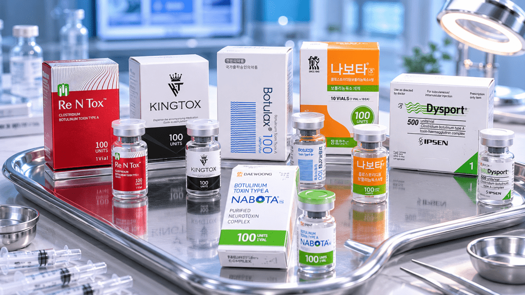 Các loại Botox phổ biến hiện nay: So sánh Kingtox, Dysport, Nabota, ReNTox, Xeomin, Botulax