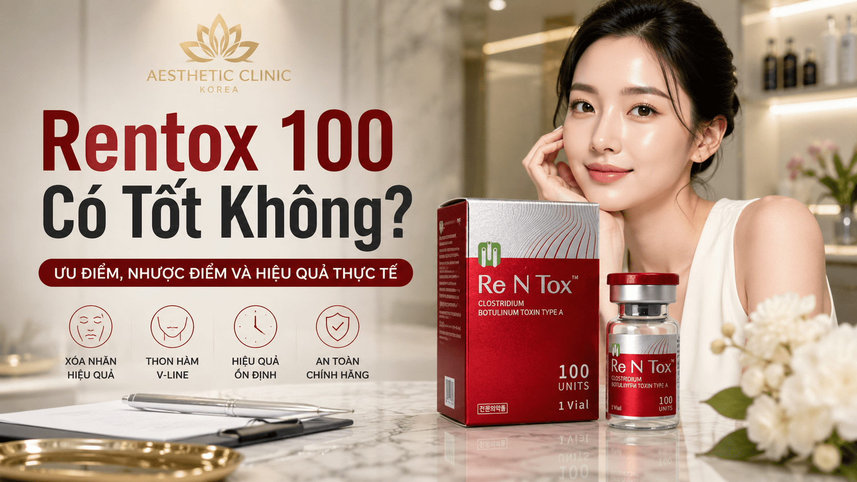 Rentox 100 Có Tốt Không? Review Hiệu Quả Xóa Nhăn Và Thon Hàm