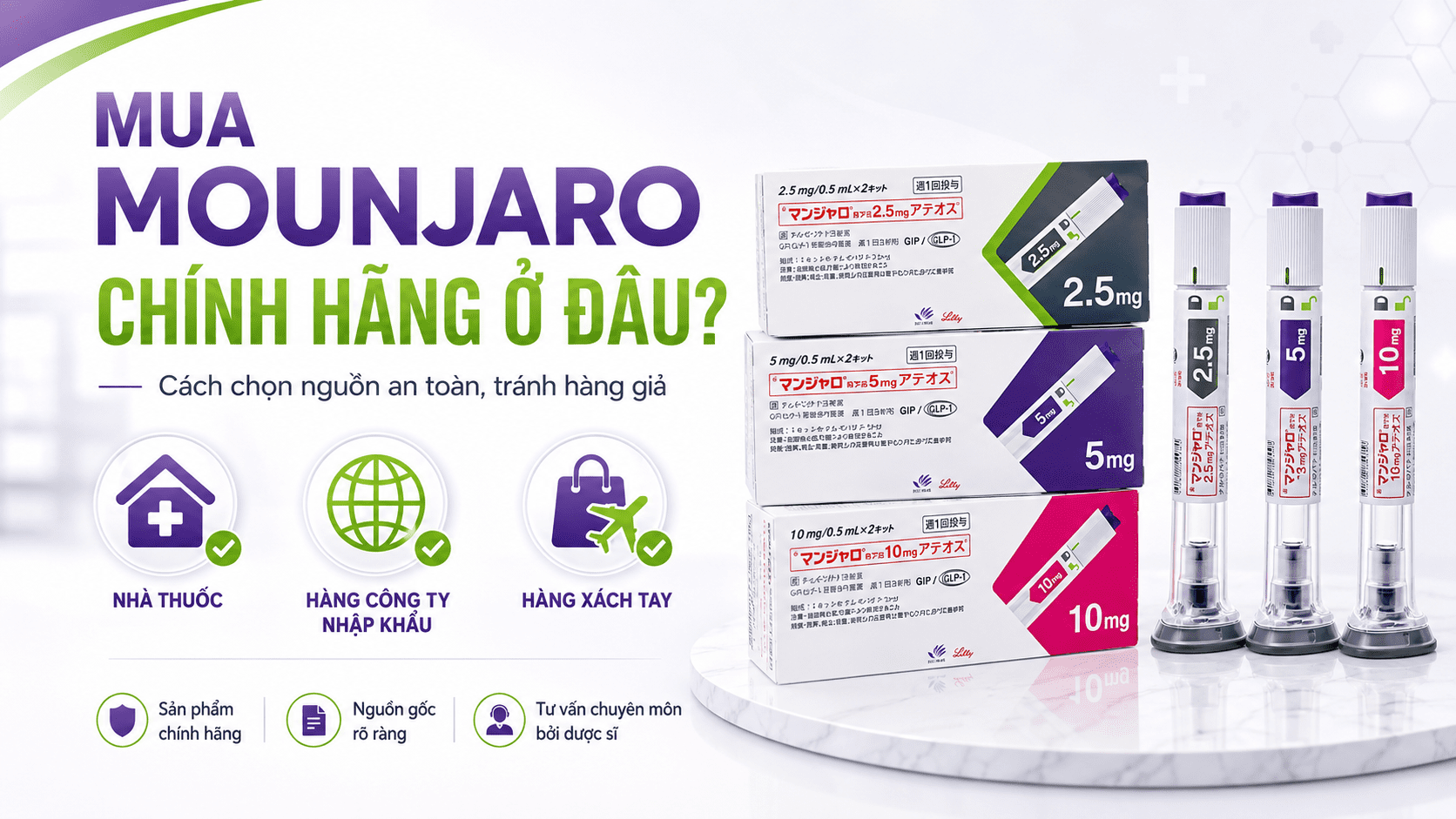 Mua Mounjaro Chính Hãng Ở Đâu? Phân Biệt Hàng Nhà Thuốc, Xách Tay Và Hàng Công Ty