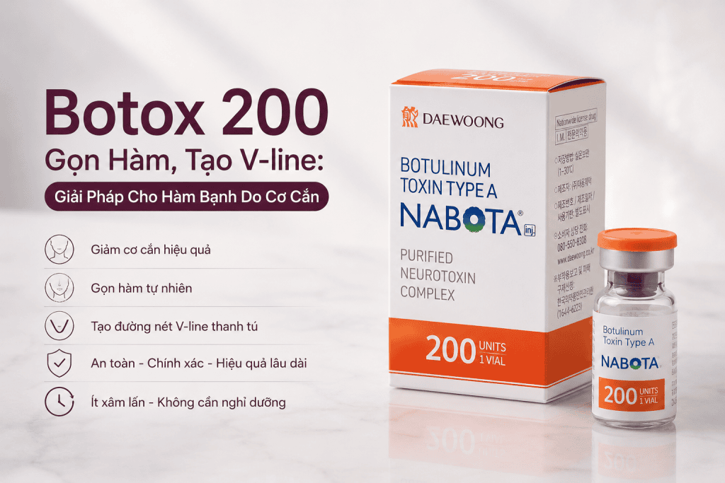 Botox 200 Gọn Hàm, Tạo V-line: Giải Pháp Cho Hàm Bạnh Do Cơ Cắn