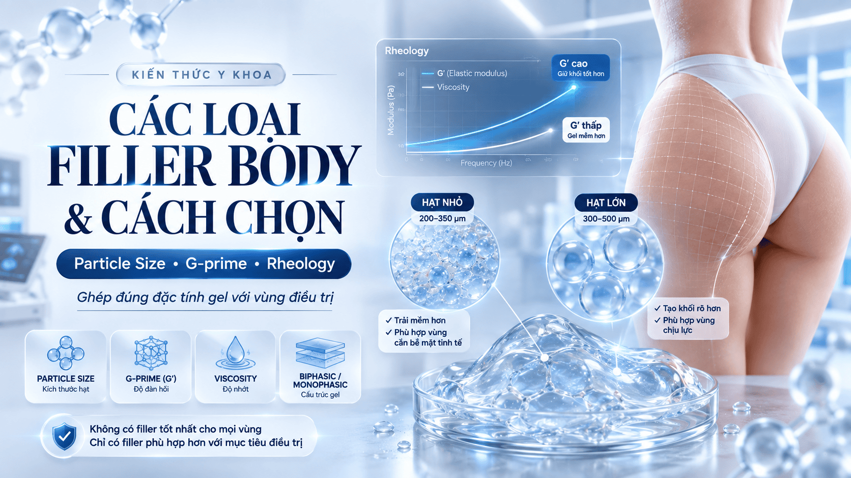 Các loại filler body & cách chọn theo Particle Size, G-prime