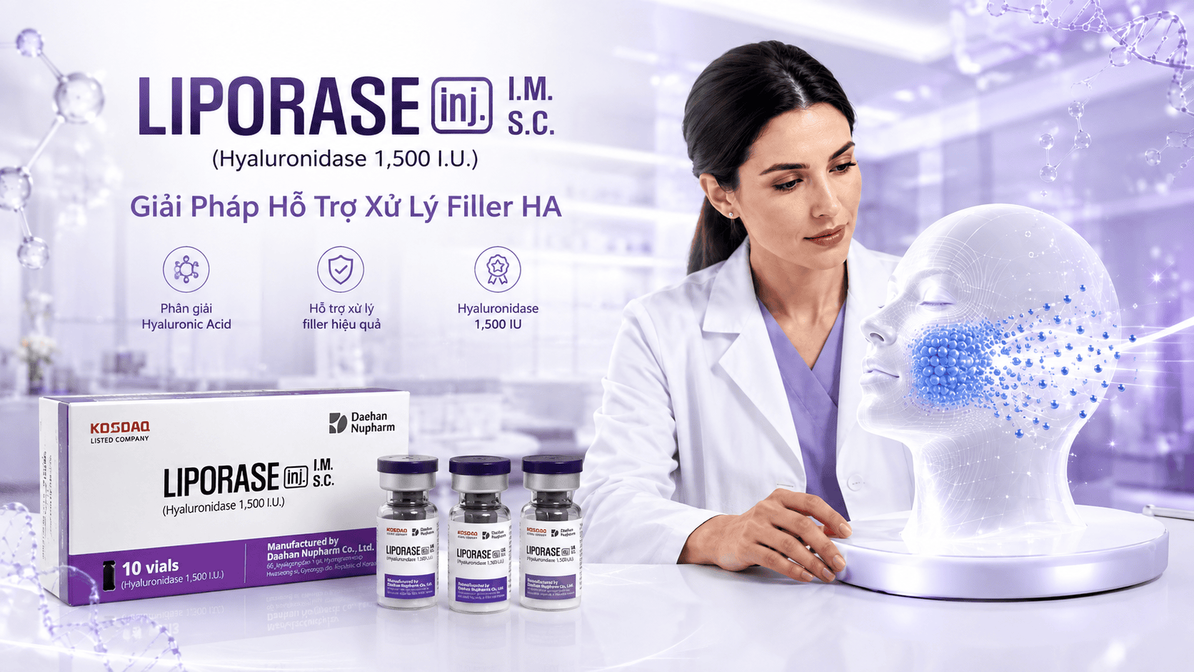 Liporase Tan Filler: Hyaluronidase 1.500 IU Chính Hãng