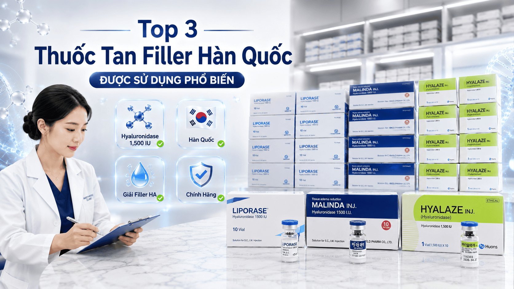 Thuốc Tan Filler Malinda, Liporase, Hyalaze Giá Bao Nhiêu