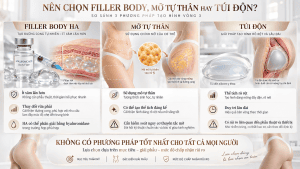 Filler body vs mỡ tự thân vs túi độn: So sánh dựa trên dữ liệu rủi ro